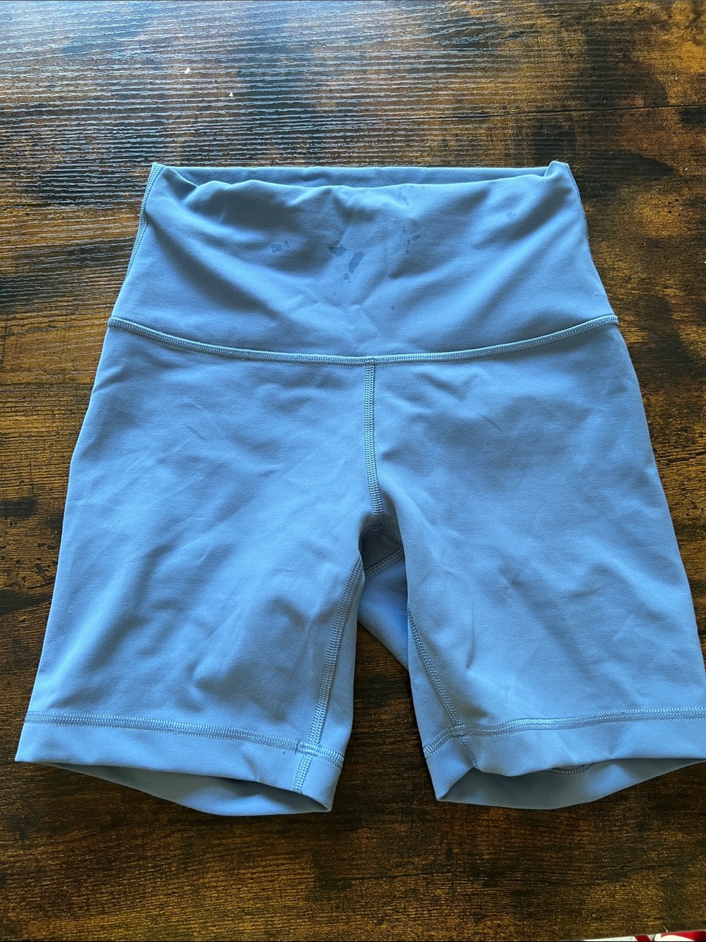 High-Waist Women’s Bike Shorts in Light Blue